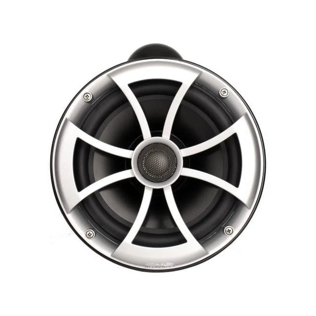 Wet Sounds - 8" Black Tower Speakers with Stainless Steel  Fixed Clamps &  600 Watt Amplifier