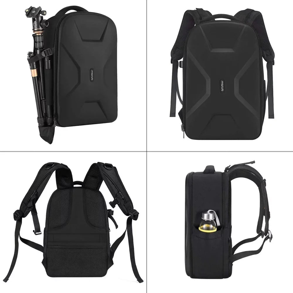 Mosiso Camera Backpack for Canon/Nikon/Sony/ Mavic Drone, //Mirrorless Photography Camera Bag Waterproof Hardshell Protective Case with Tripod Holder&Laptop Compartment, Black