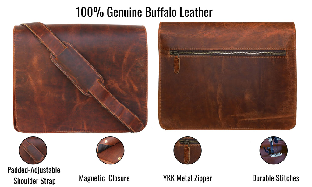 Handmade Leather satchel bag for iPad office briefcase gift for men MacBook bag distressed shoulder bag