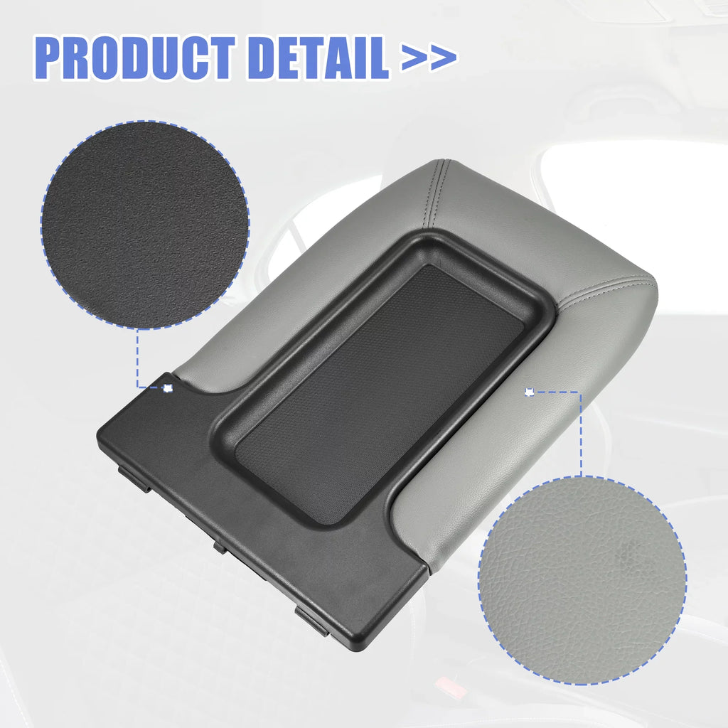 Unique Bargains Center Console Lid Armrest Seat Box Cover Protector for Cadillac Escalade 2003-2004 Faux Leather Gray