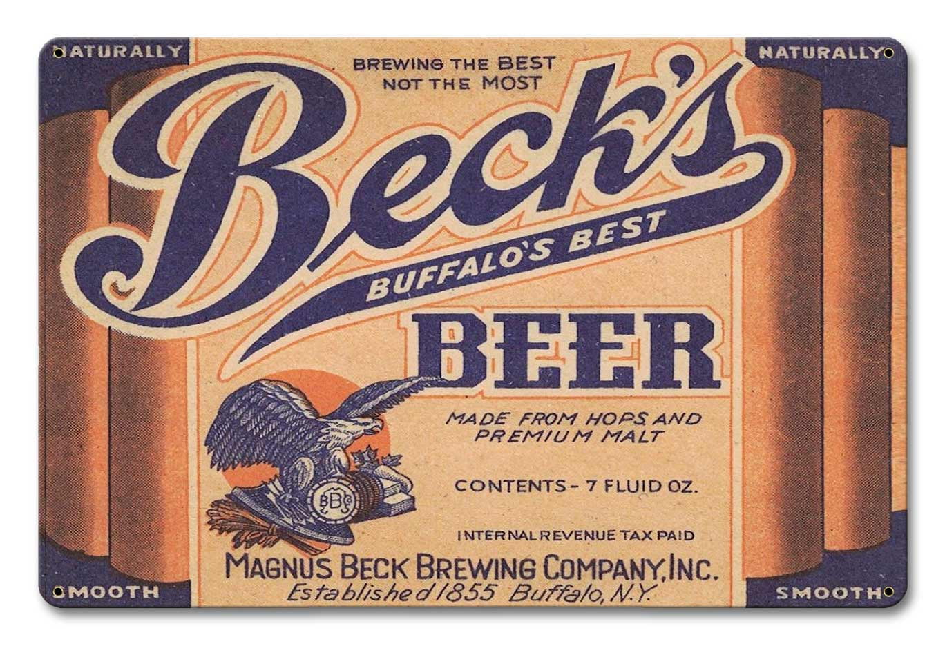 Beck's Beer “Made in the  with heavy gauge steel"