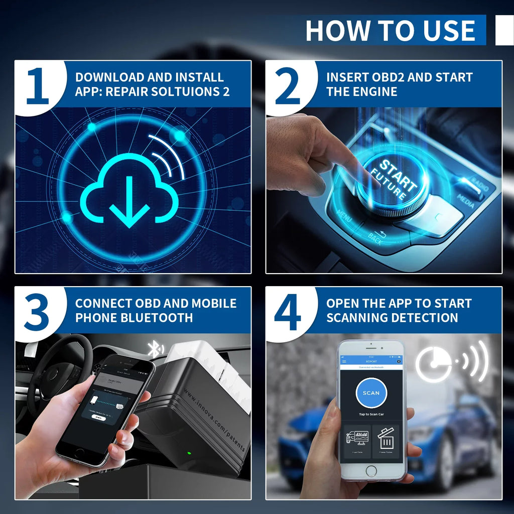 Innova 6000P Wireless Bluetooth Code Reader Car   Engine Diagnostic Scan Tool Auto Adapter  Scanner Scan Full System Code Scanner for Chevrolet  Buick Ford Chrysler Lincoln Dodge