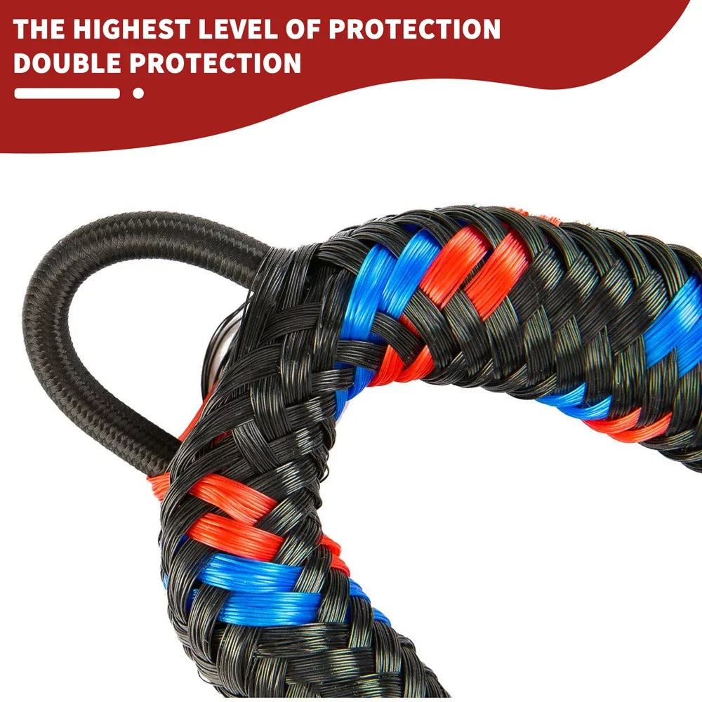 Aptoco 4Pcs Boat Bungee Dock Lines Dock Rope Mooring Line Boat Accessories Docking Ropes for Boats Kayak, Jet Ski, Pontoon, Christmas Gifts