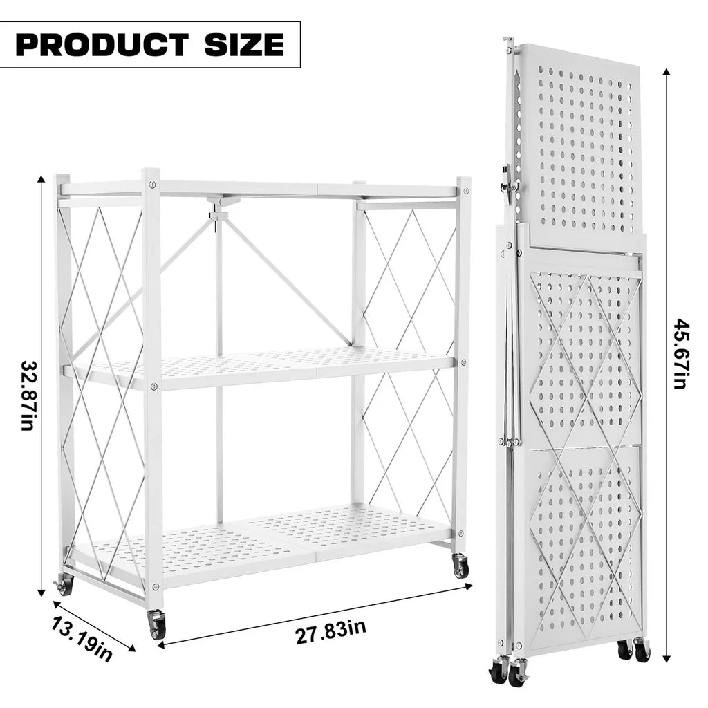 QRInnovations 3/4 Tier Heavy Duty Metal Rack Storage Modern Style Shelving White