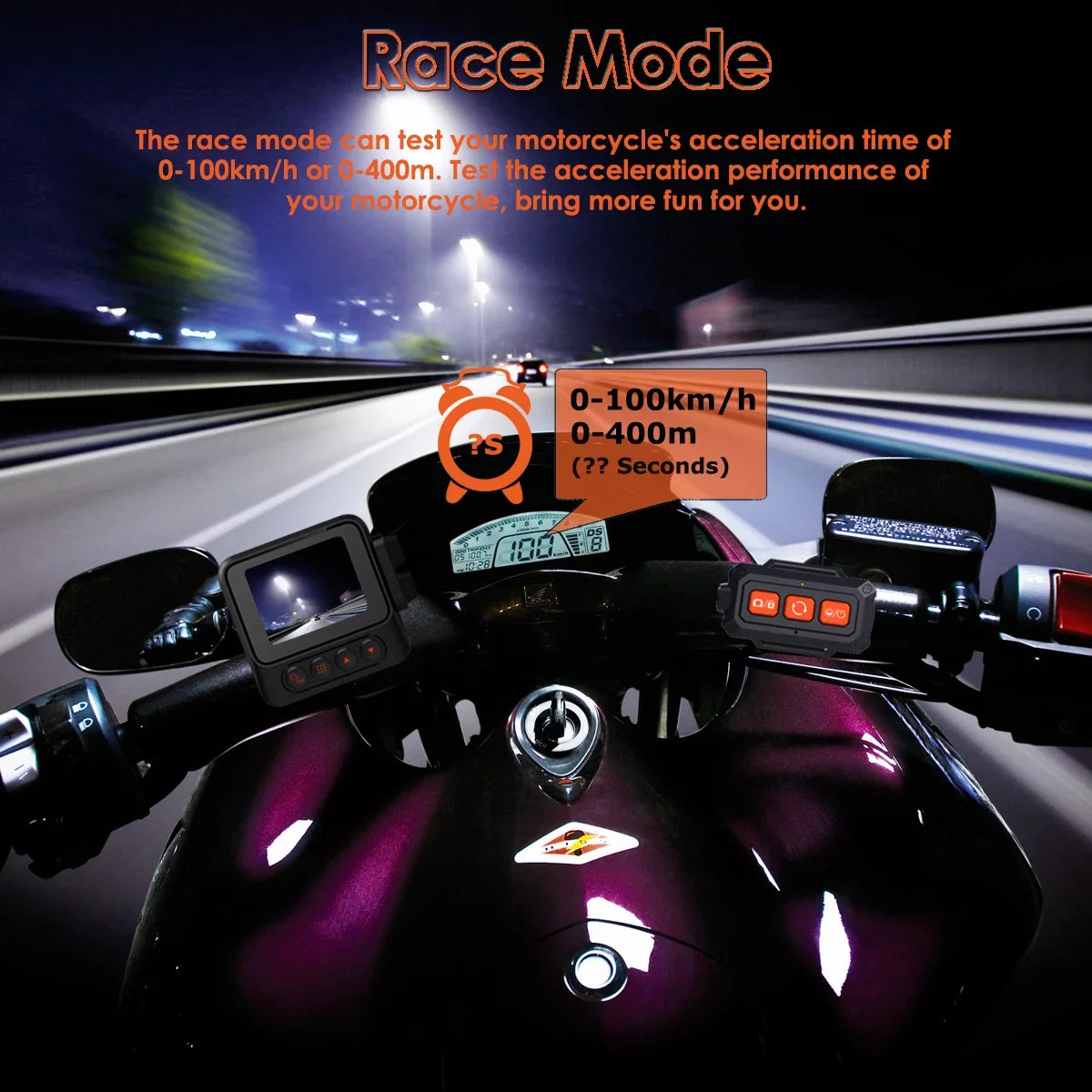 Dual 2K 30fps/1080P 60fps Motorcycle Camera, All Waterproof Dash Cam 2''  Front and Rear 150° Wide Angle with Wired Remote, Wi-Fi, ,  and Race Mode, Max up to 256GB