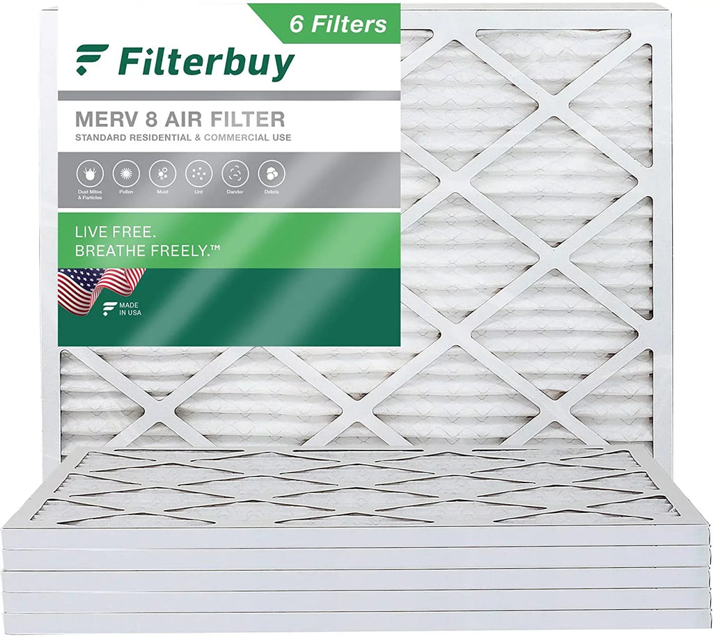 Filterbuy 16.38x21.5x1  8 Pleated   Furnace Air Filters (6-Pack)