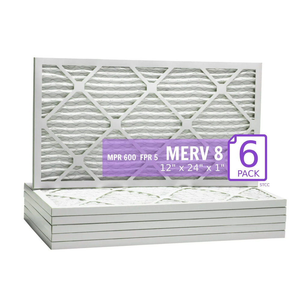 12x24x1, Purolator  Extended Surface Pleated Air Filter, Mechanical  8, (6 Pack)