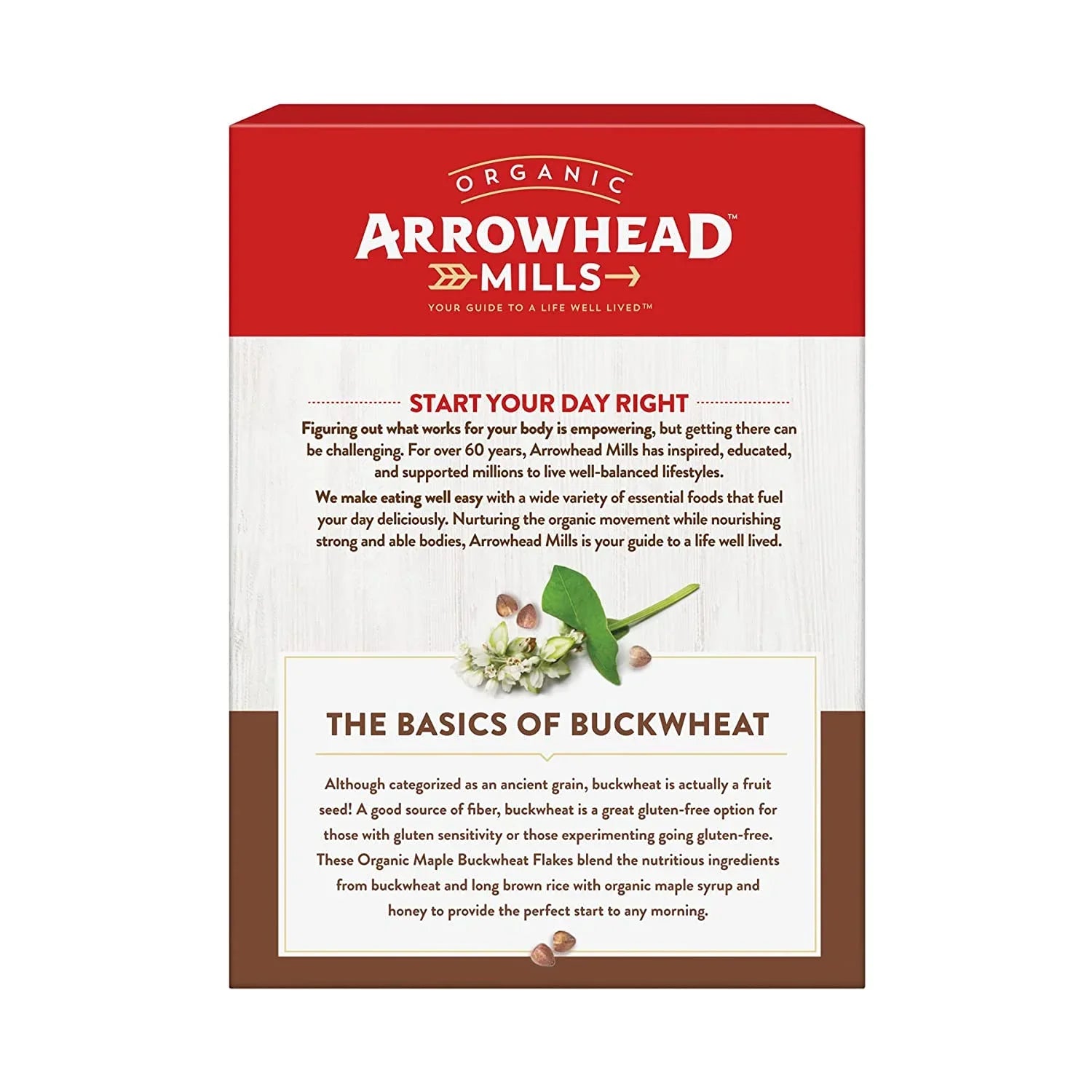 Arrowhead Mills Organic Maple Buckwheat Flakes Gluten Free 10 oz Pack of 2