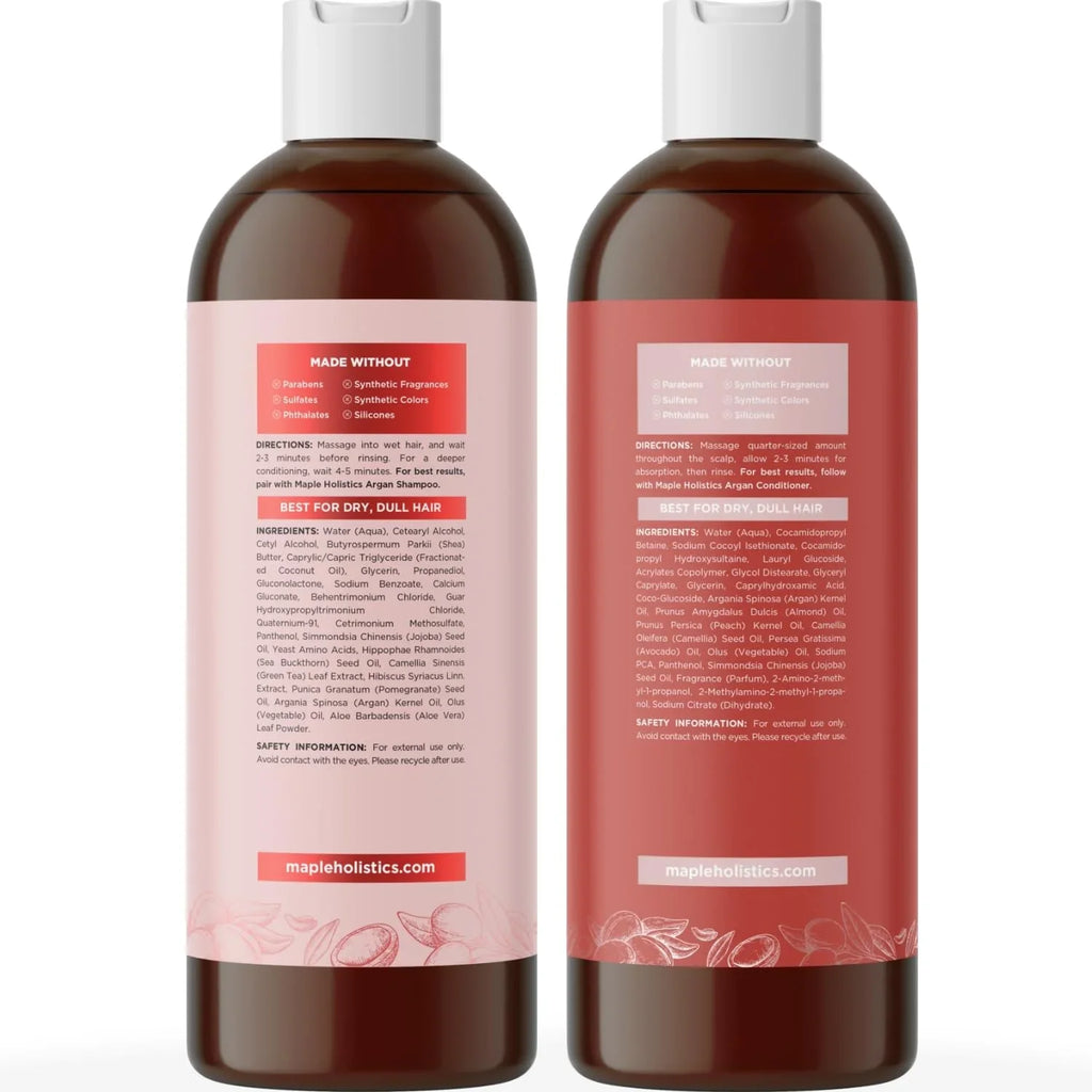 Moisturizing Argan Oil Shampoo and Conditioner for Dry Hair and Curly Hair Shampoo for Frizzy Hair Care - Sulfate Free Shampoo and Conditioner Set, 8 fl oz