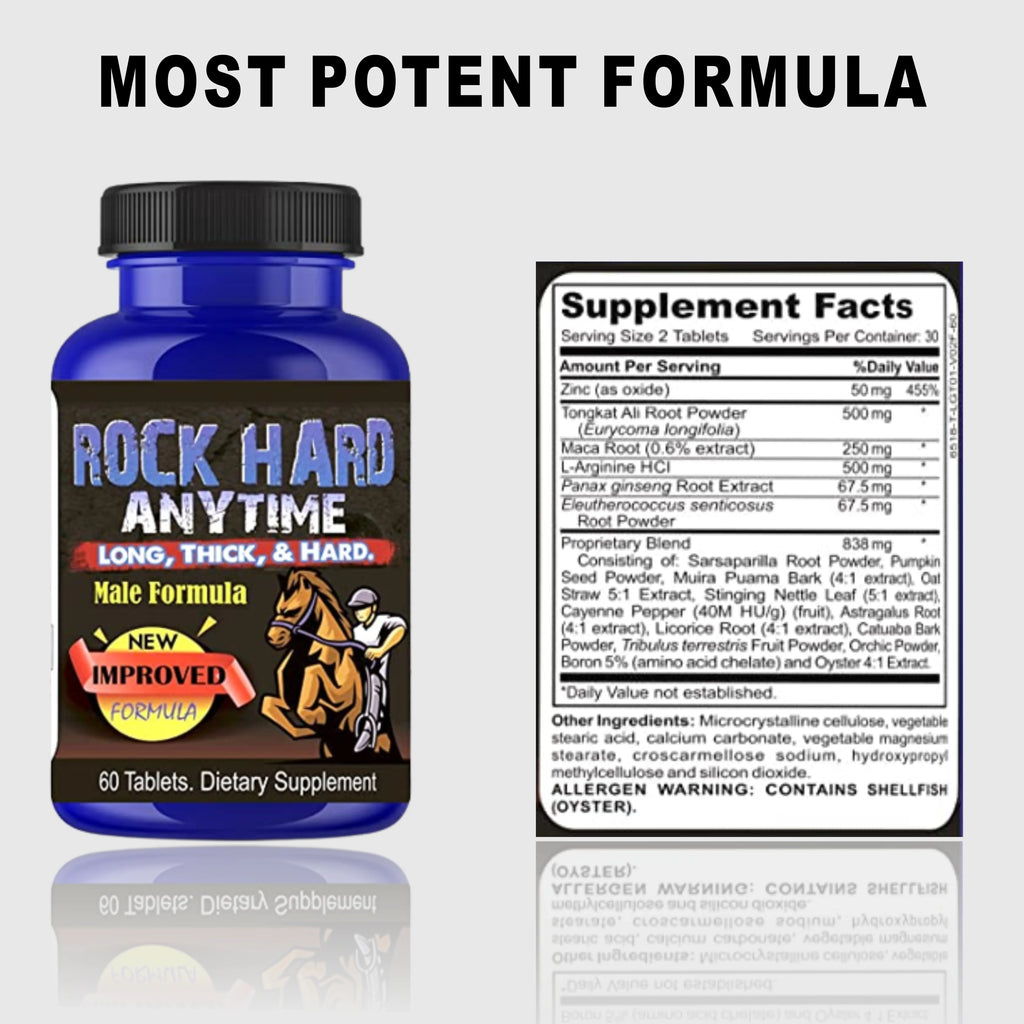 Anytime Natural Testosterone Supplement Boost Stamina, Strength, Energy 60 Pills
