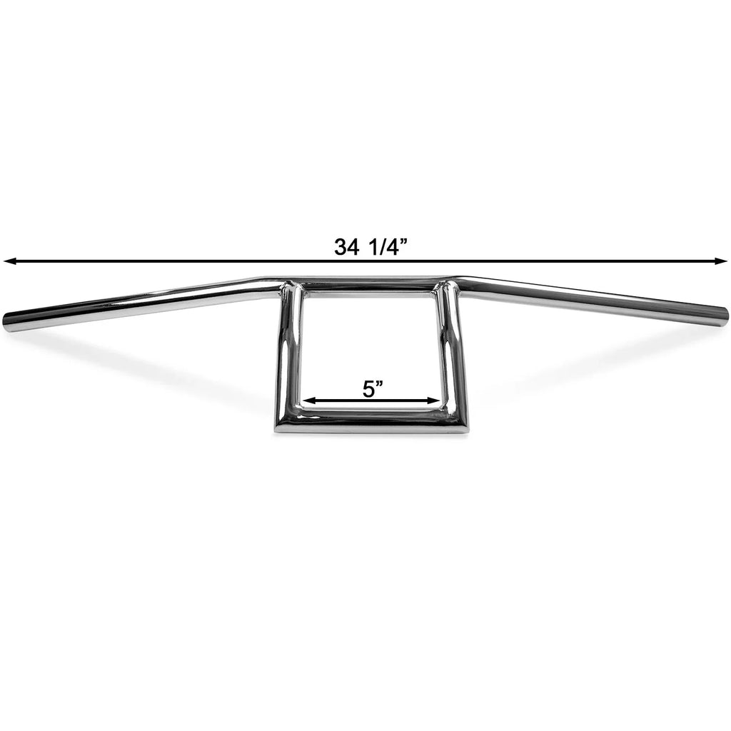 Krator Motorcycle Handlebar 1" Chrome Box Window Attack Style Compatible with Yamaha  400 600 750 1000