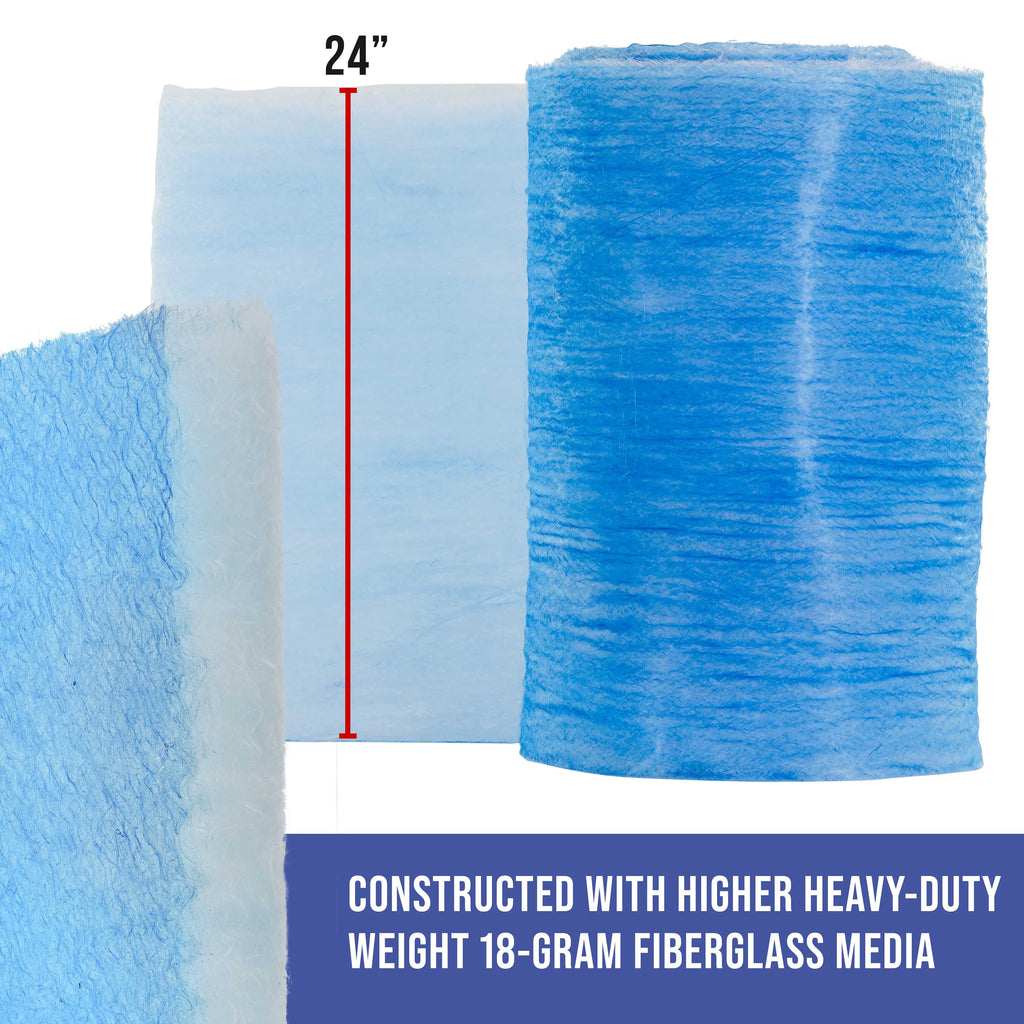 Master Elite Premium Paint Spray Booth Exhaust Filter Roll, 24" x 300' - 18 Gram Heavy-Duty Fiberglass Paint Arrestor - Captures Traps Overspray Paint Particles in Auto Autobody Refinish Booths