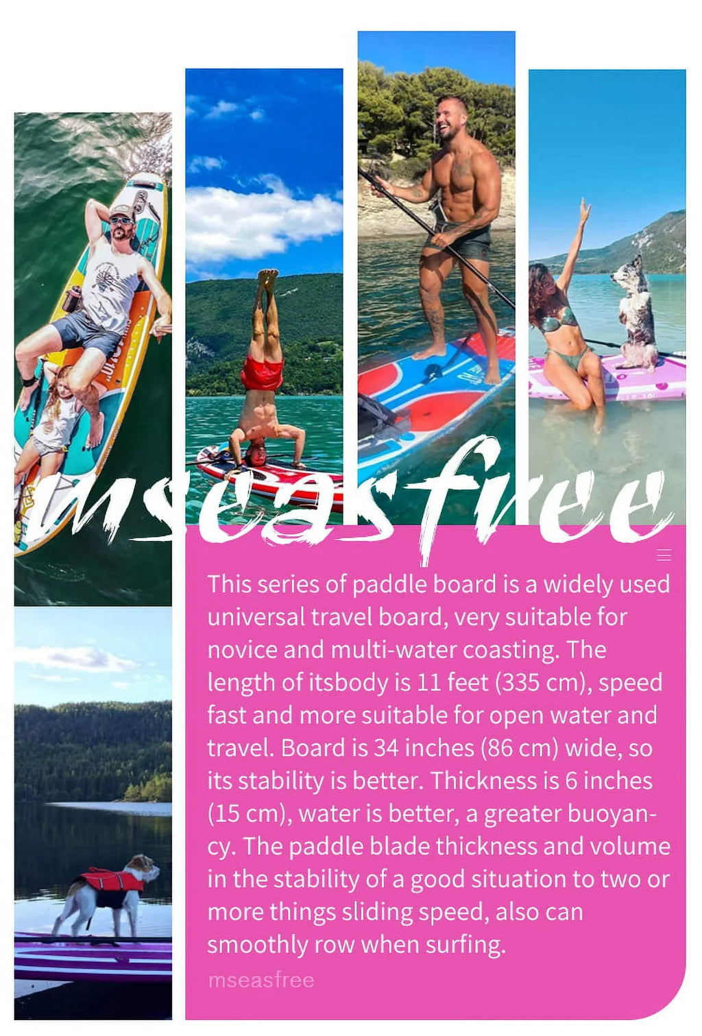 Inflatable Stand Up Paddle Board(6In Thick)with Premium  Accessories & Backpack, Wide Stance, Bottom Fin for Paddling, Paddle, Leash, Surf Control, Non-Slip Deck for Youth & Adult(White)