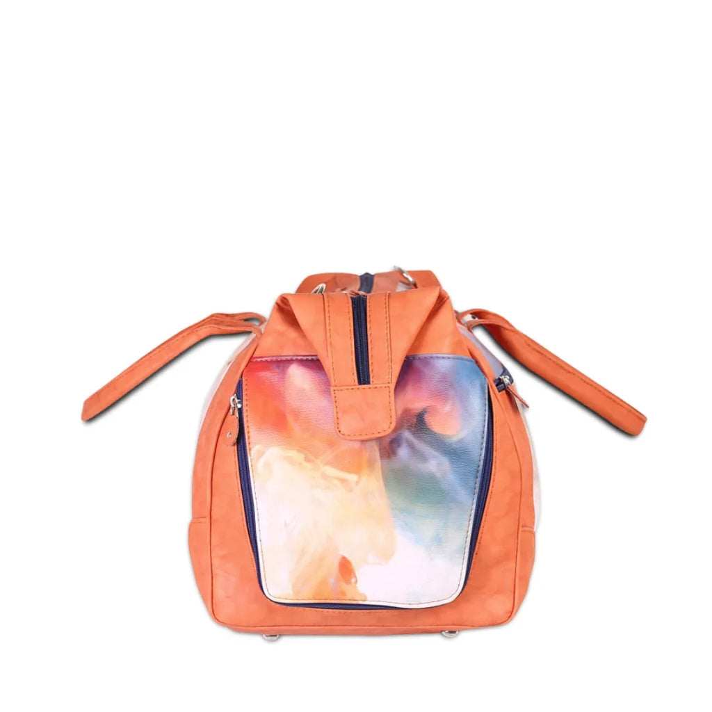The Orange Wave Unisex Large Weekender Travel  bag with Separate Shoe Compartment with adjustable strap
