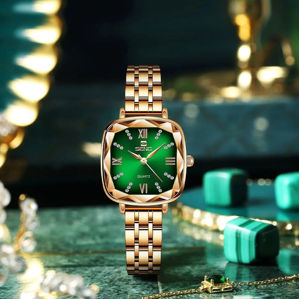 Rose Gold Women Watches 2022 Square Lady Wrist Watch For Female Clock Stainless Steel Women Watch Brand Luxury relogio feminino