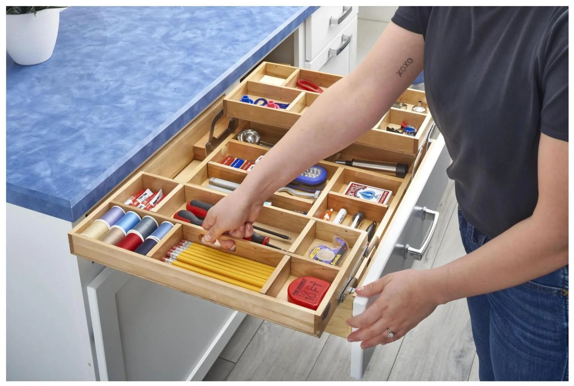 Rev--Shelf 4Wtmd-24H-1 4Wtmd Series Tiered Kitchen Organizer Drawer For 24" Cabinets -