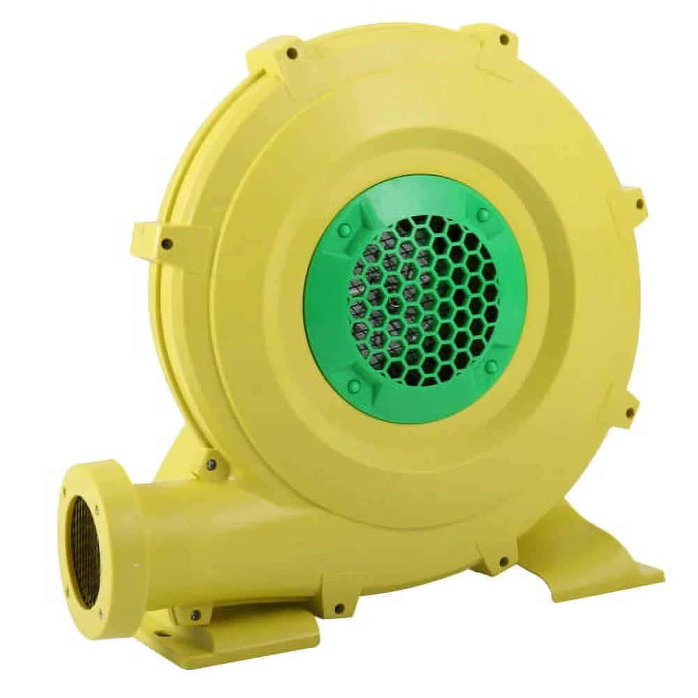 680  Air Blower, Pump Fan for Inflatable Bounce Castle, Water Slides, Safe, Portable - Yellow and Green