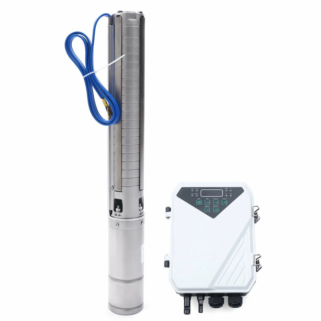 4" 2  110V Solar Water Pump Submersible  Controller Kit  Deep Well Pump