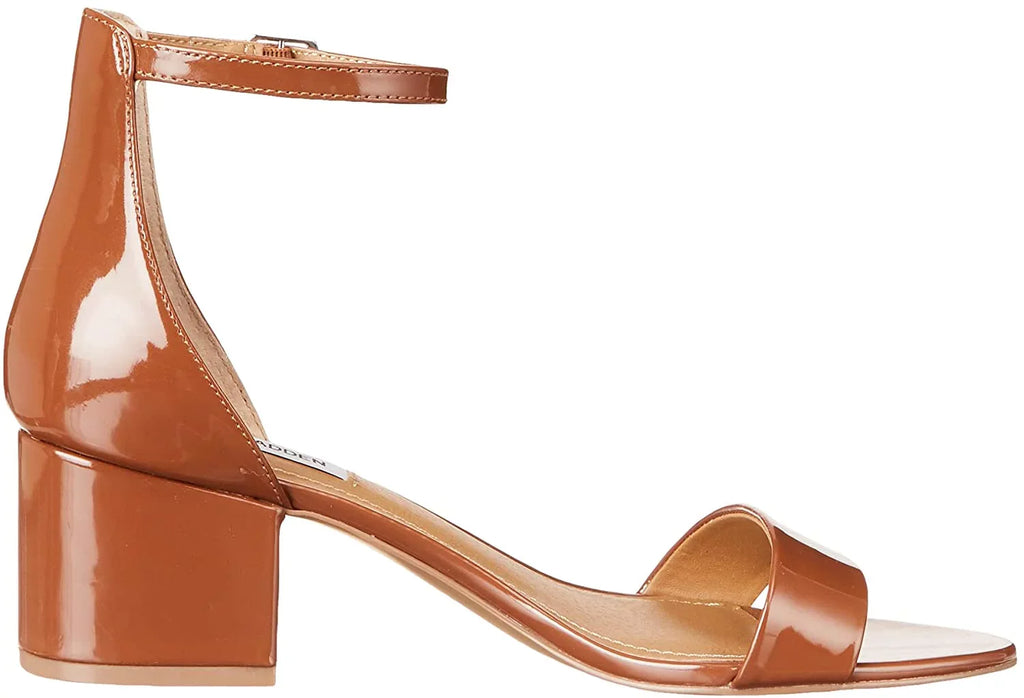 Steve Madden Womens Ireneew Wide Width Dress Sandal 6 Cognac Patent