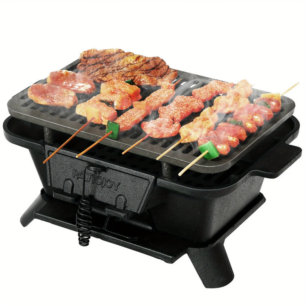Heavy Duty Cast Iron Charcoal Grill Tabletop  Grill Stove for Camping Picnic