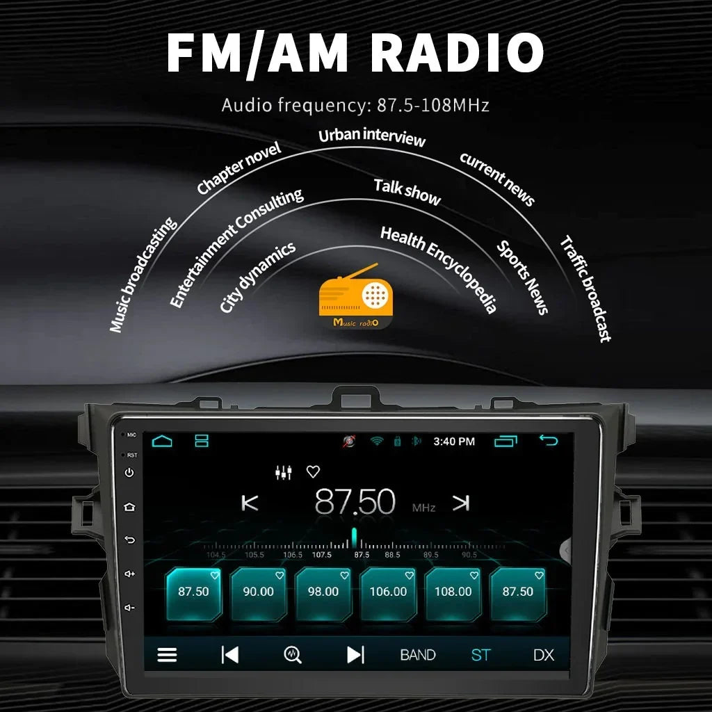Binize Car Stereo for Toyota Corolla 08-12 Android 12 Compatible with CarPlay&Android Auto,9 Inch Touch Screen Double Din Car Radio Support Bluetooth,  Navigation, &, Backup Camera