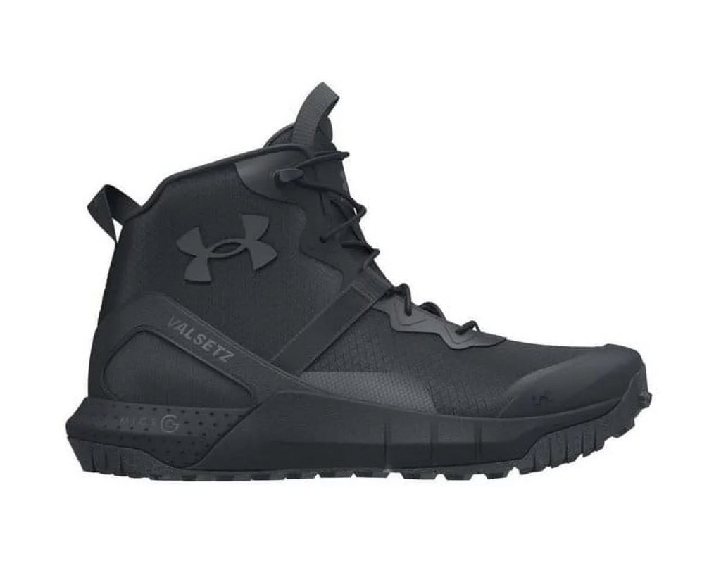 Under Armour Micro  Valsetz Mid Wide (2E) Tactical Boots, Black/Pitch Gray, 9W