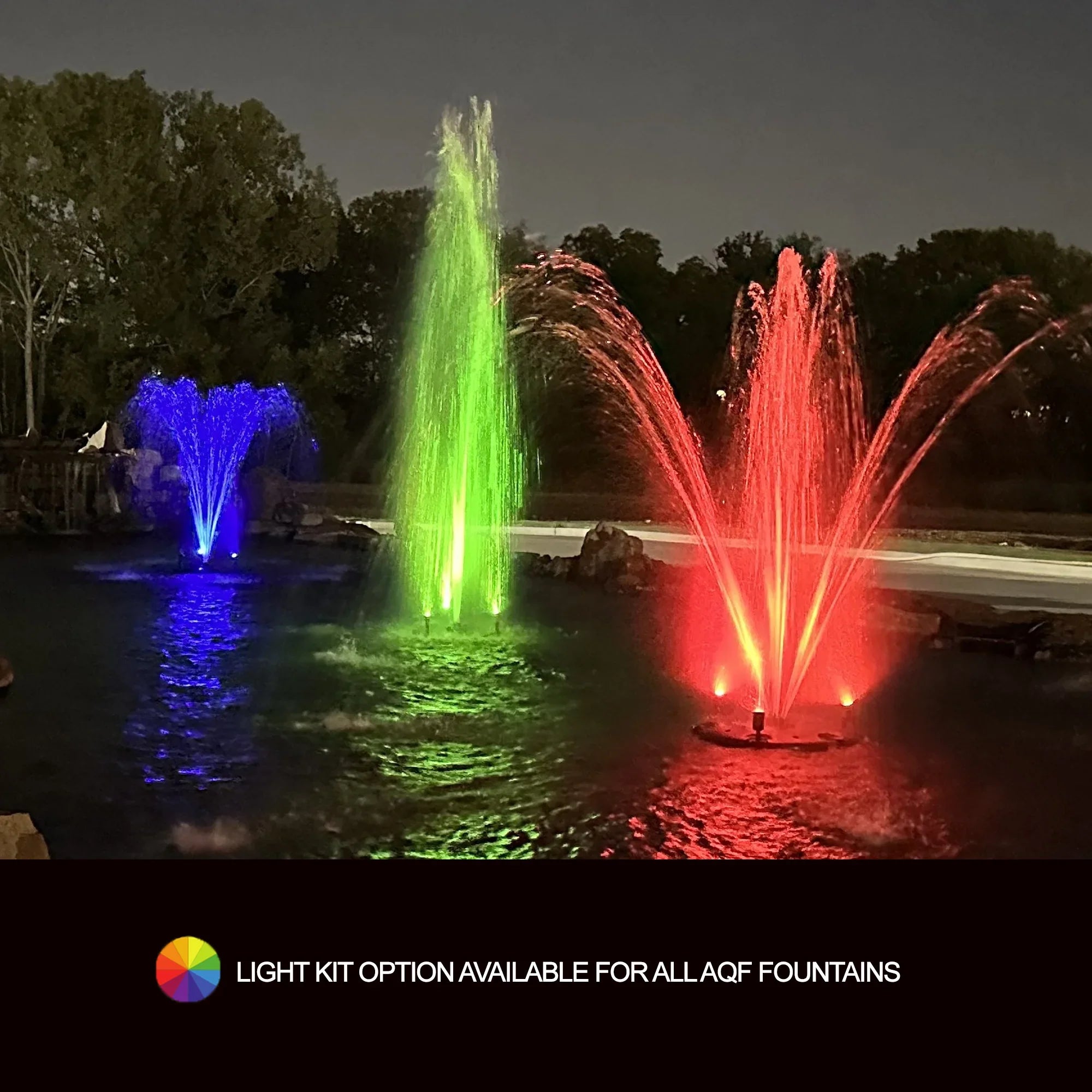 1.5  Floating Fountain | 200 foot Cord | 11 Patterns | Color-Changing Lights | Surface Aeration for Ponds | -200