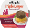Solid Gold Grain Free Wet Cat Food Pate - Made with Real Salmon & Pumpkin - Triple Layers Canned Cat Food Mousse, Pate, and Shreds for Healthy Digestion, Weight Control, & Overall Immunity