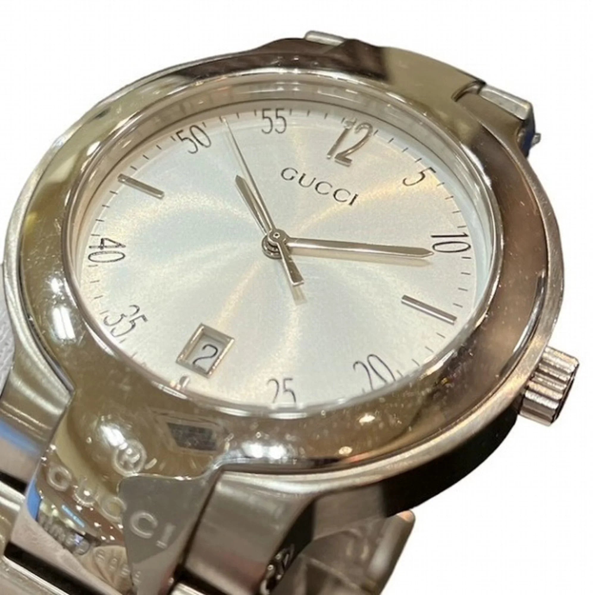 Pre-Owned Gucci  8900M quartz silver watch ladies (Good)