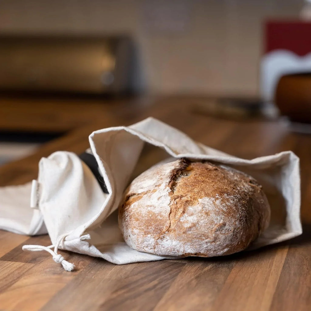 Baodeli 2  Bread Bags for Homemade Bread - Plastic Lined, Reusable Linen Cloth Saver Bag For Sourdough & Homemade Bread Storage - 17" x 13"
