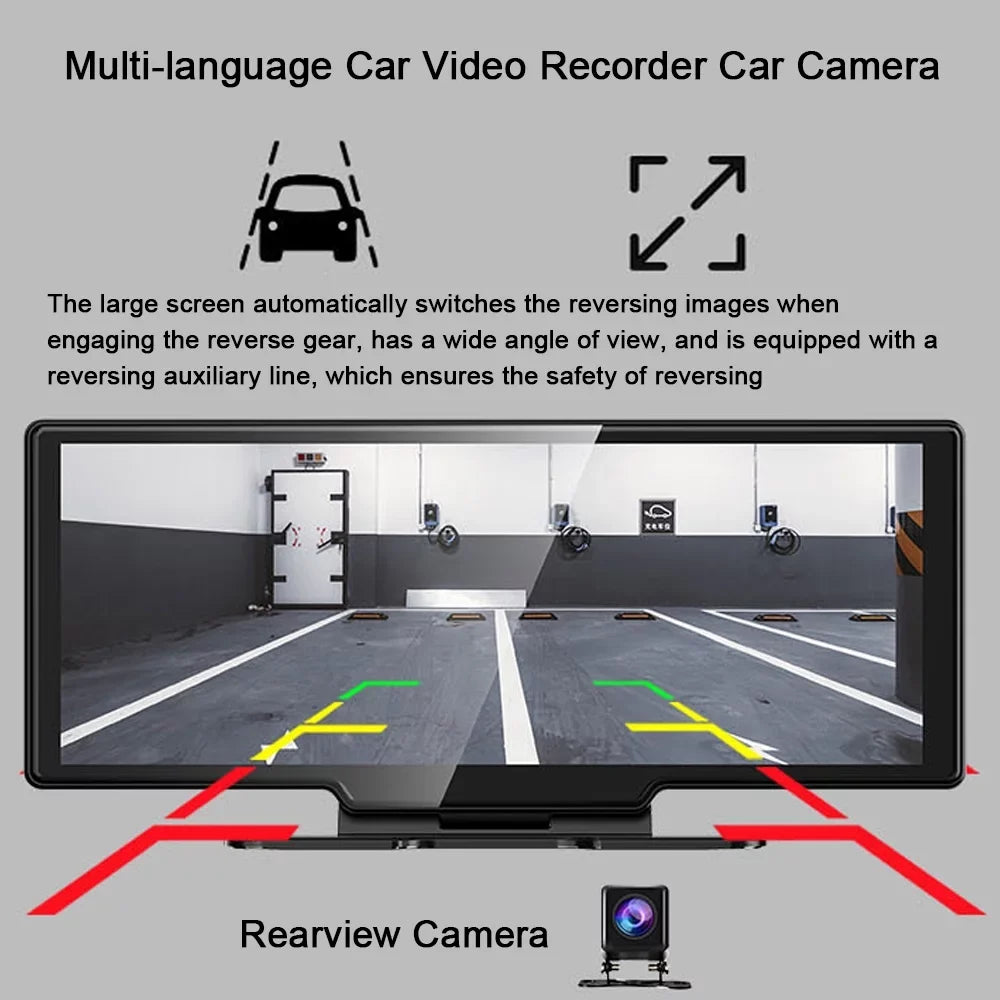 ammoon Multi language Car Video Recorder   Car Console, Front and Rear Dual Cameras, Mobilephone Control