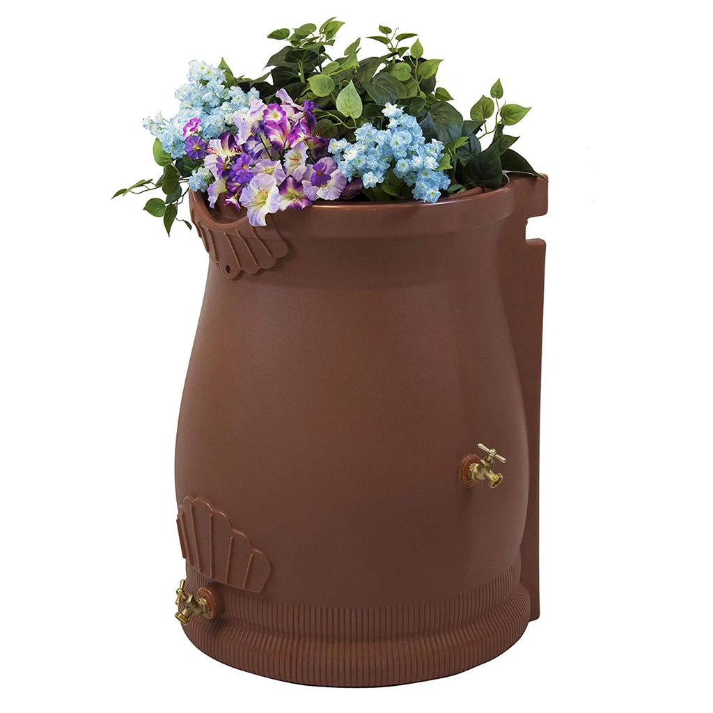 Good Ideas Rain Wizard 50 Gallon Rain Barrel Water Collector Urn, Terra Cotta