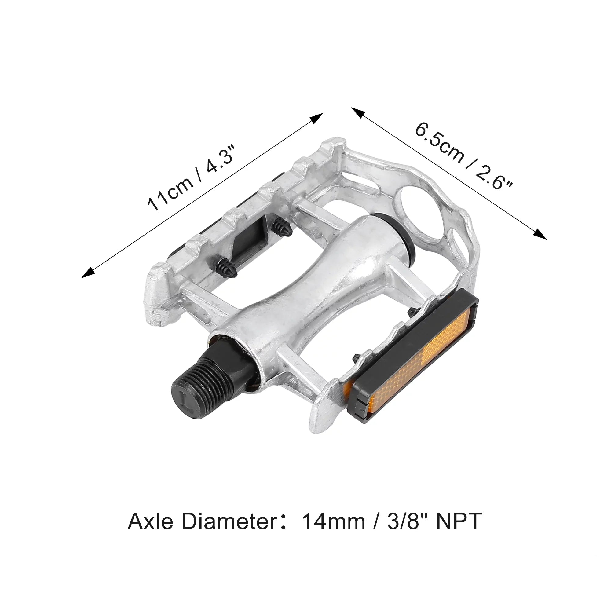 Unique Bargains Black Bicycle Pedals Appropriate for Off-Road Mountains bike Cycling Alumnium Alloy Silver Tone 2Pcs
