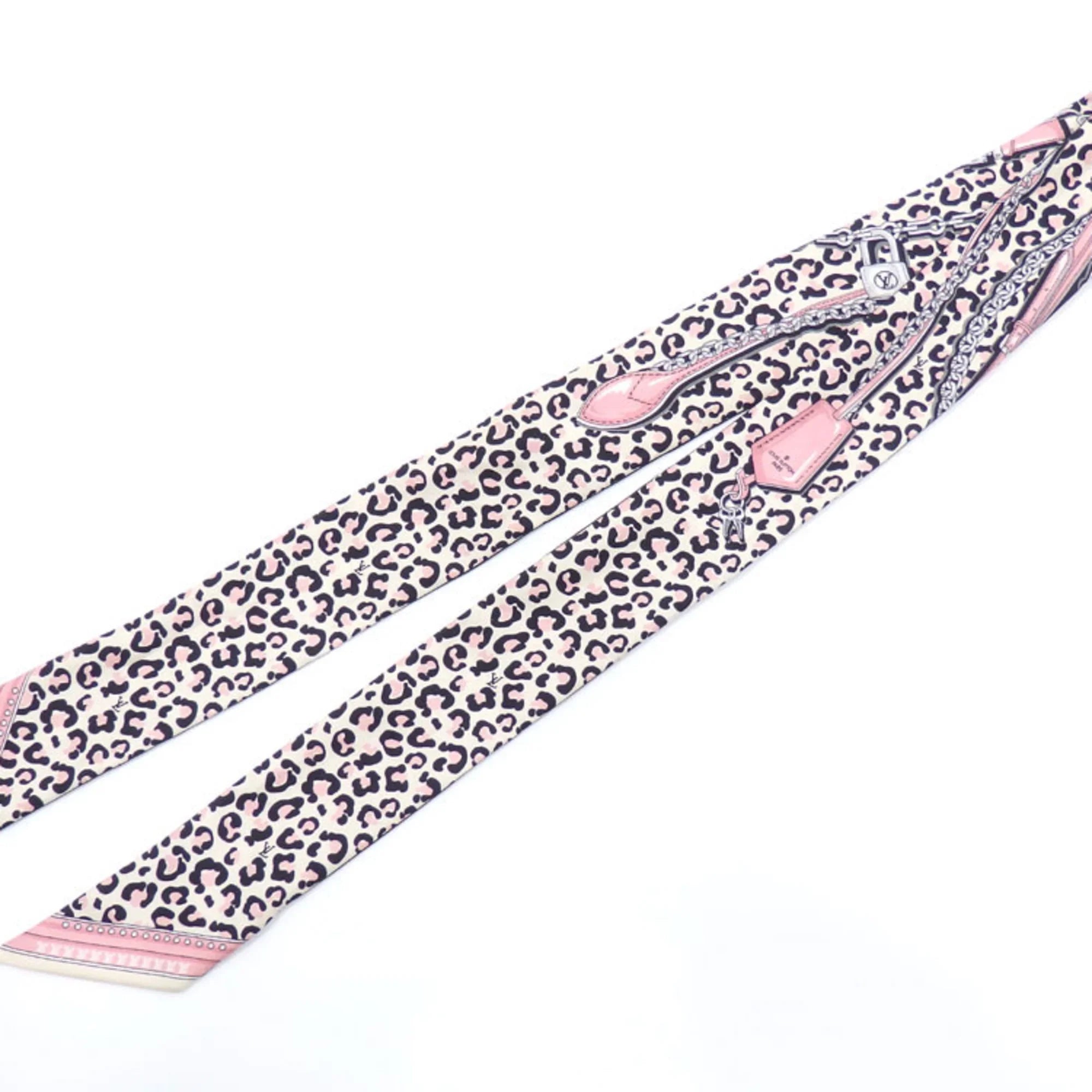 Pre-Owned Louis Vuitton Scarf Muffler Bandeau  Wild at Heart Women's Multicolor Silk Leopard Print  (Good)