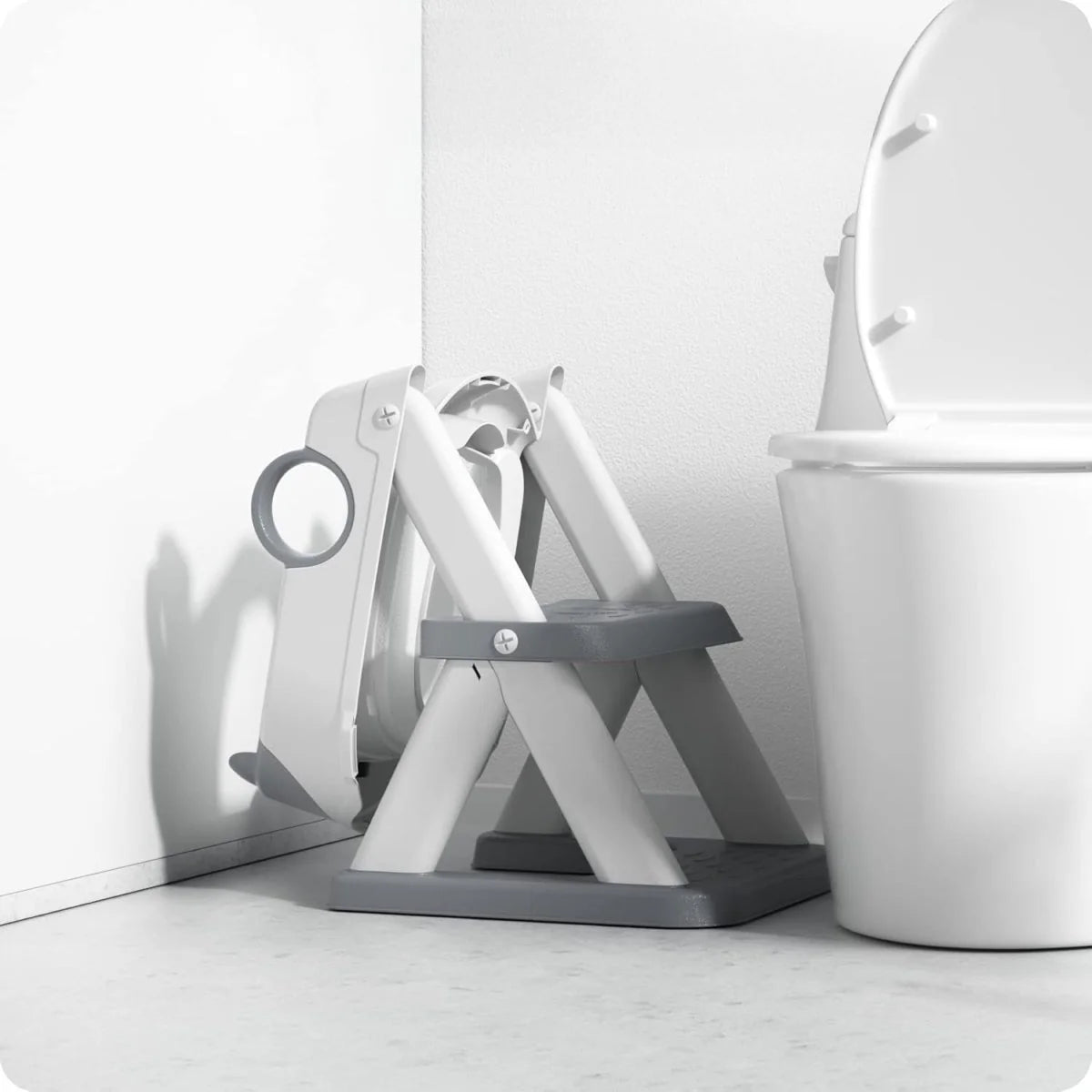 Toddler Toilet Seat with Step, Non-Slip Cushion & Splash Guard