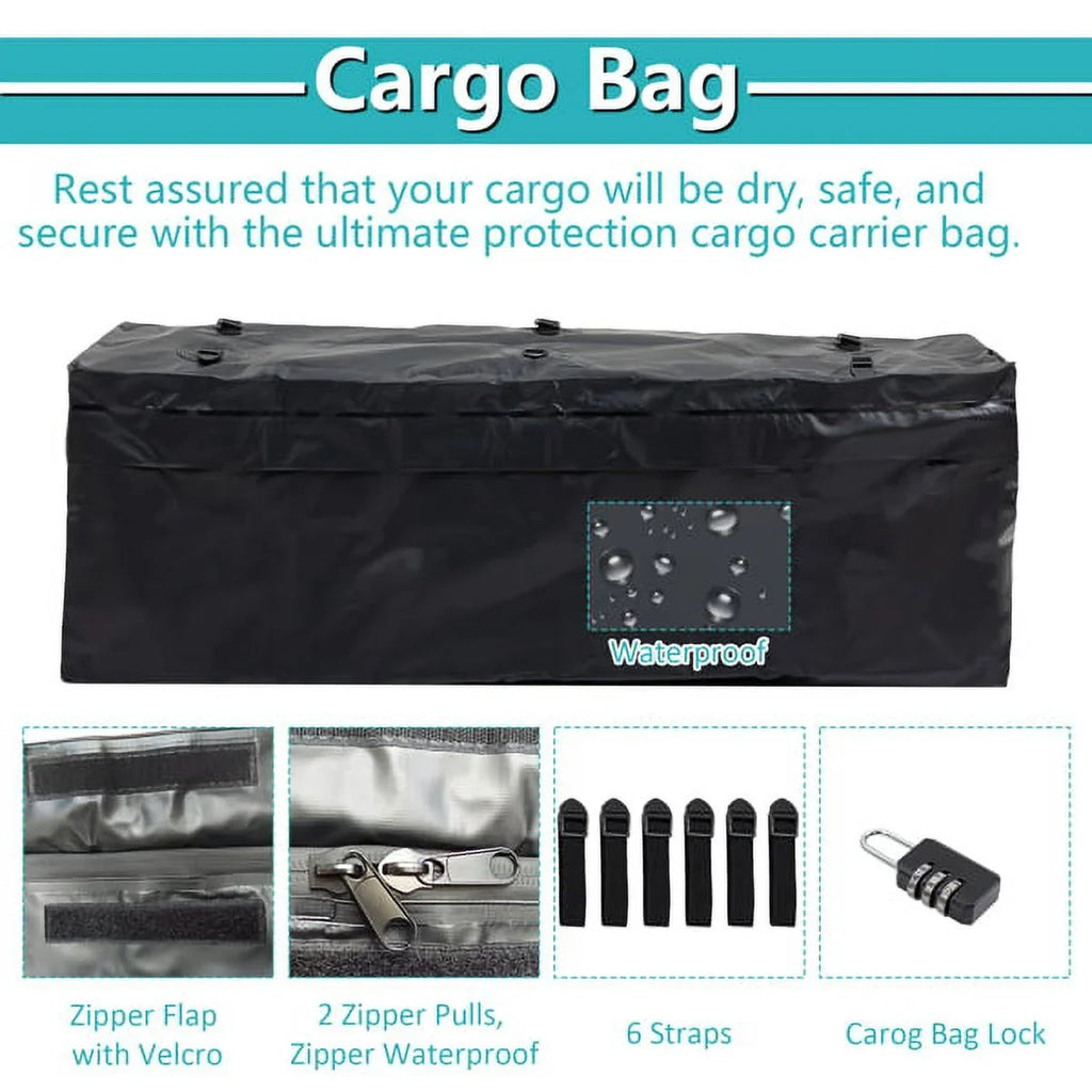 Teledu 60" x 24" x 6" Hitched Mounted Folding Cargo Basket with a 500 lb Capacity for Car  Truck Trailer, Black