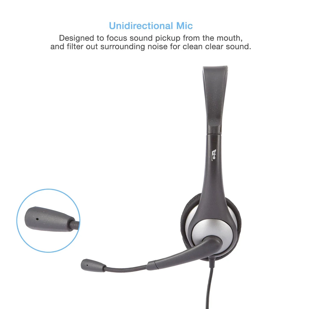 Cyber Acoustics Gray Mono Headset w/ -Adapter & Microphone (-104) -