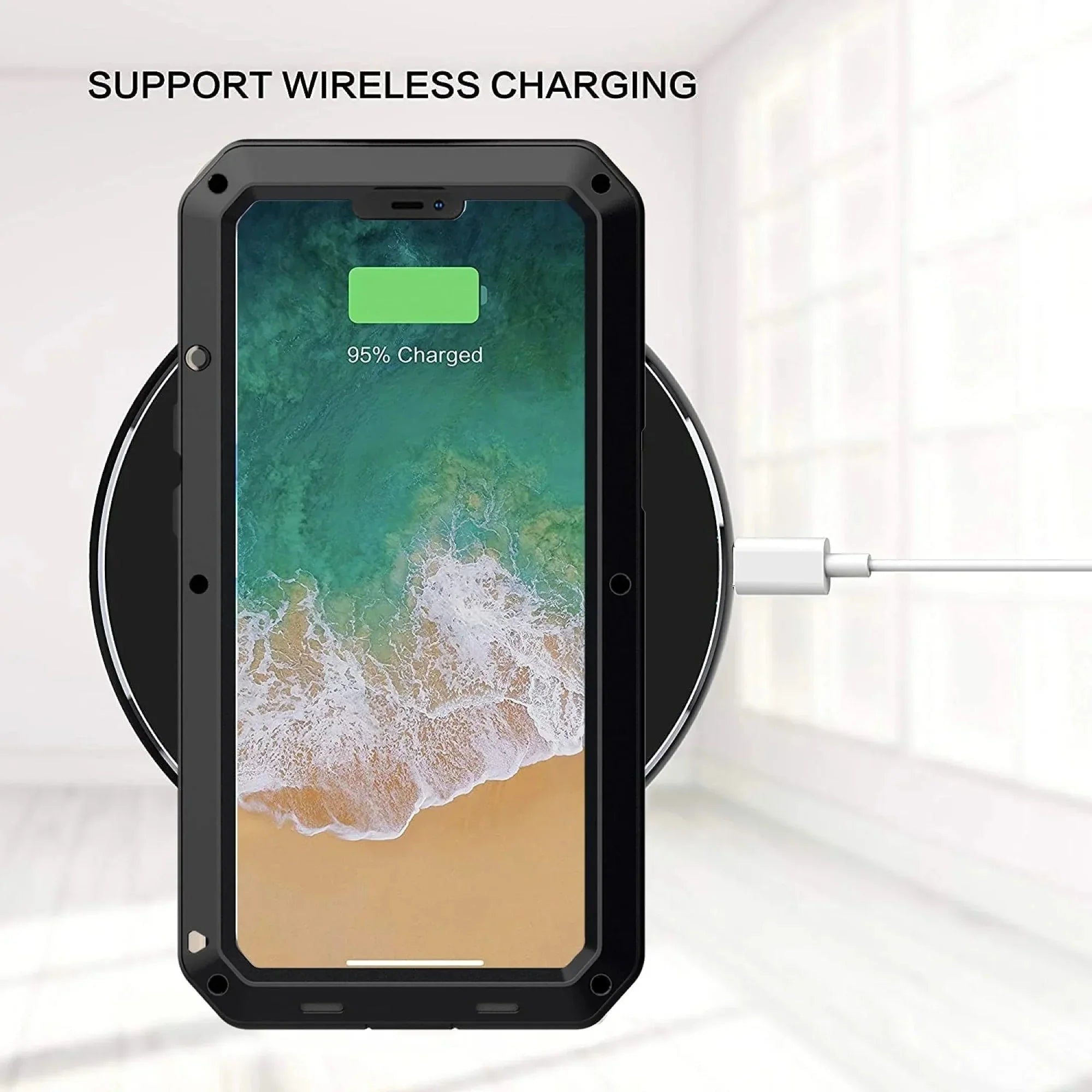 Gorilla Glass Aluminum Metal iPhone 13 Case (Silver) Heavy Duty Military Grade Shockproof and Scratch Resistant Protection, Rugged Outdoor Travel