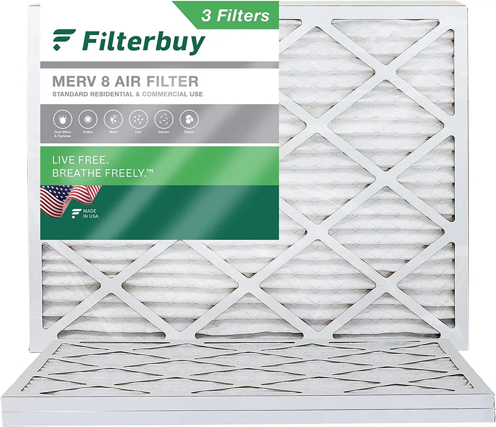 Filterbuy 18x24x1  8 Pleated   Furnace Air Filters (3-Pack)