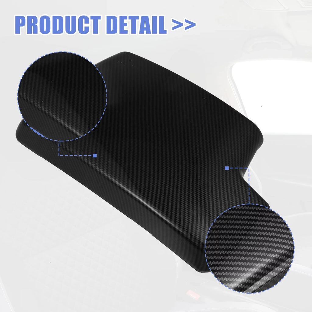 Unique Bargains Car Center Armrest Box Cover Carbon Fiber Pattern Console Storage Box Protector for  3 Series