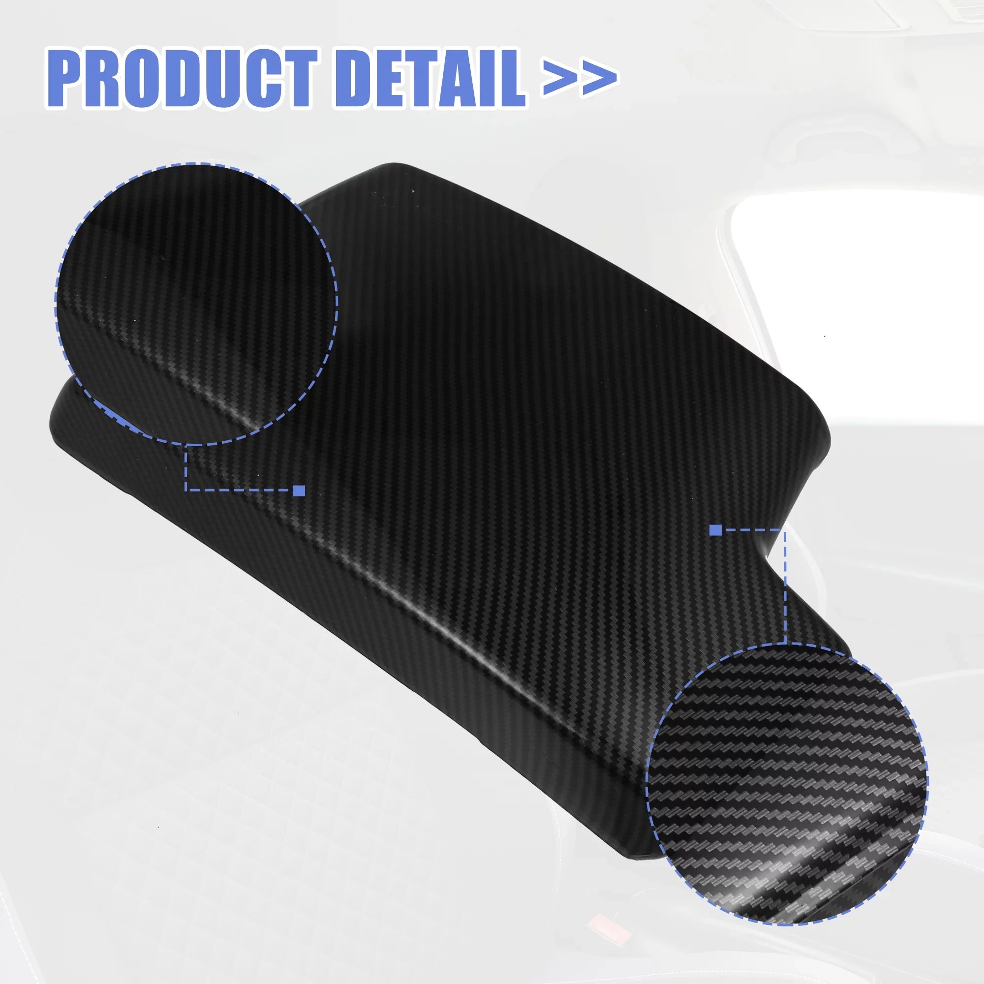 Unique Bargains Car Center Armrest Box Cover Carbon Fiber Pattern Console Storage Box Protector for  3 Series