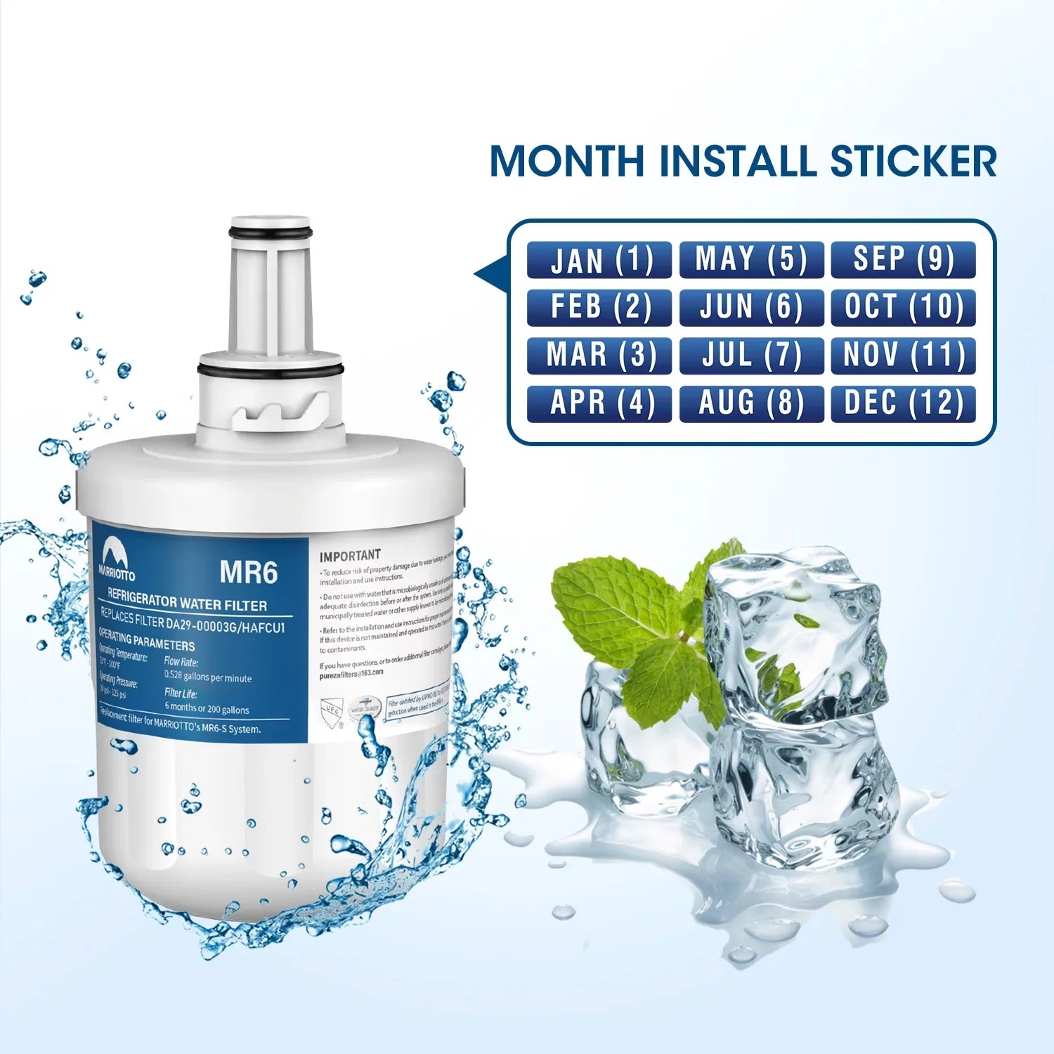 Replacement Water Filter For -00003G, , , 4 Pack