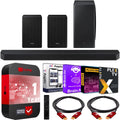 Samsung - 9.1.4ch Surround Sound Wireless Home Theater Bundle 7.1.2ch Dolby Atmos /: Soundbar + Swa-9500S 2.0.2ch Rear Speaker Kit + Subwoofer + Extended Coverage + 2 Deco Gear  Cables