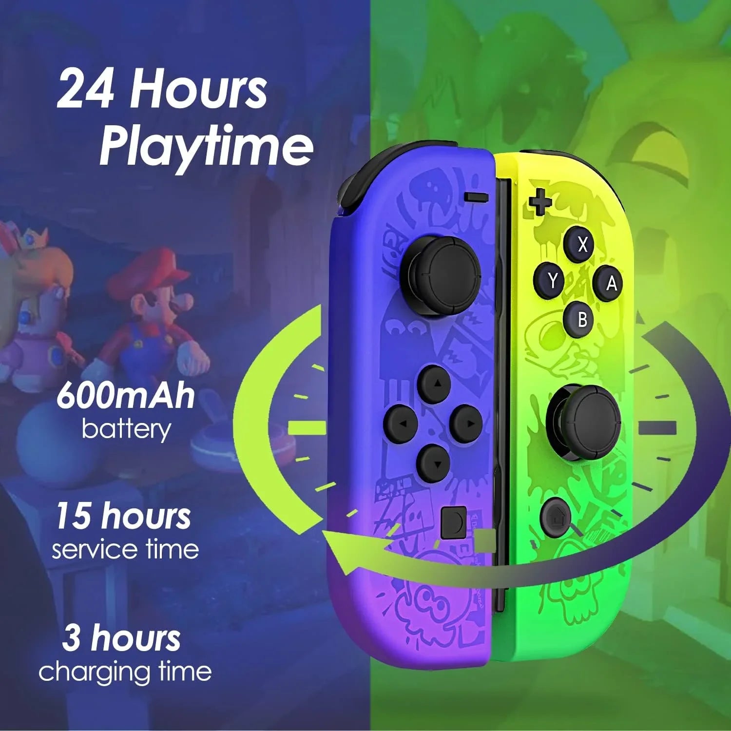Nintendo Switch Controller,Wireless Controllers  Joy cons Joy-Pad Joystick- Splatoon 3 Special Edition