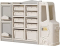 LLBIULife Toy Organizer  Multi-Functional Bookshelf and Toy Box  Closed Cabinet and Pull-Out Drawer for Playroom  Children's Bedroom and Nursery. (10 Organizer Boxes + 2 Organizer Cab