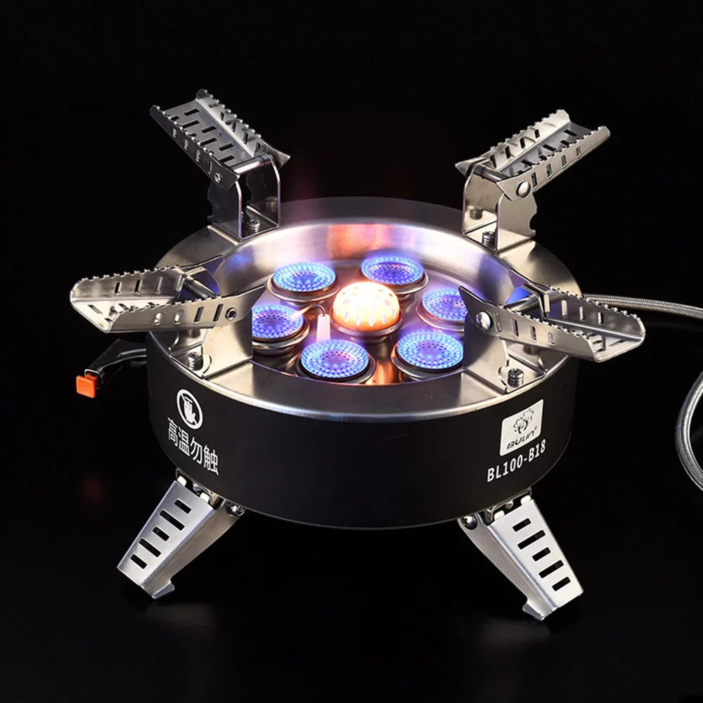 ammoon High  Camping Stove, 18000W Piezo Ignition Gas Stove, Windproof Backpacking Stove, Fishing Hiking Traveling