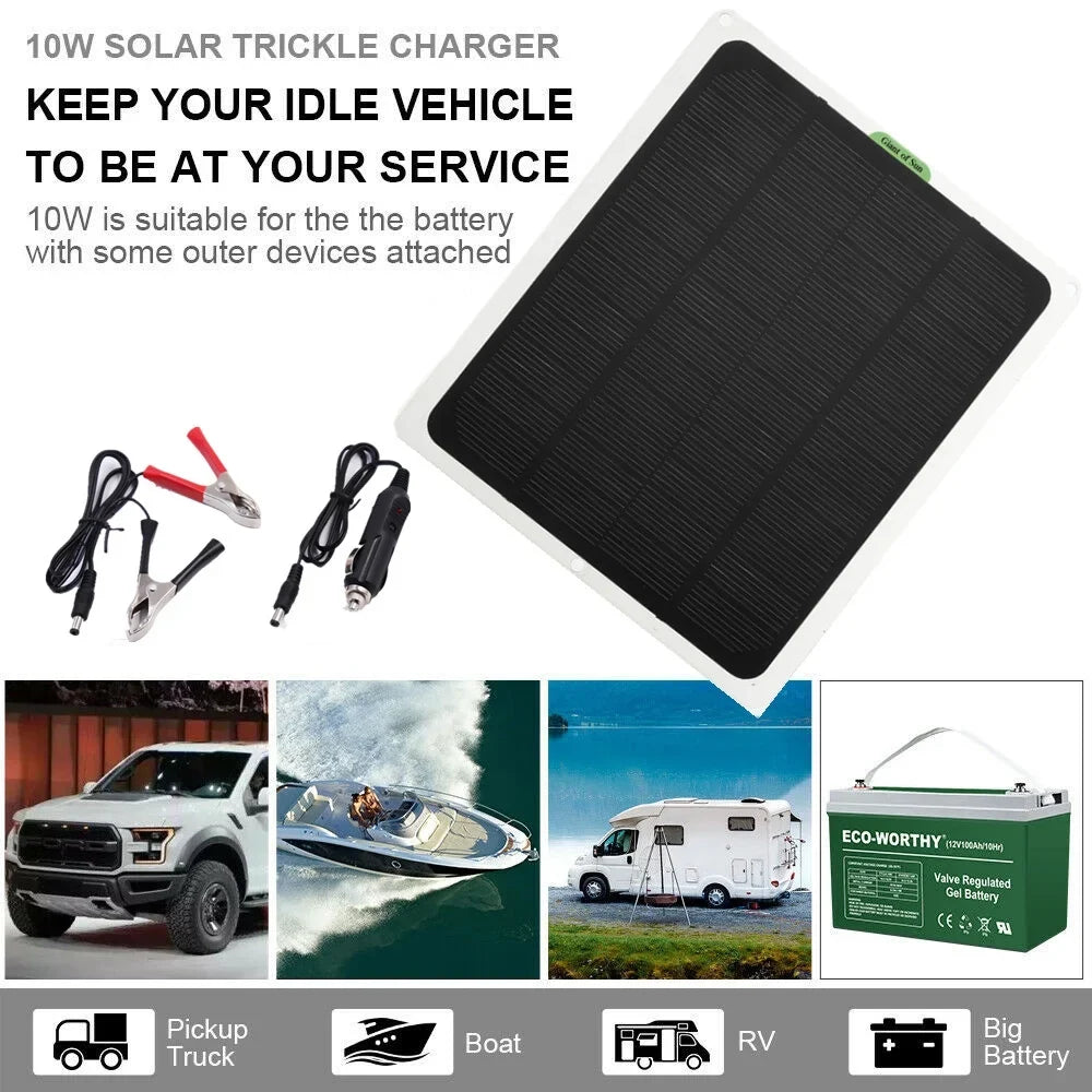 occkic 20W 12V/5V Monocrystalline Charging Flexible Solar Panels with Battery Clips for Cars  Yachting Charger Outdoor Charger