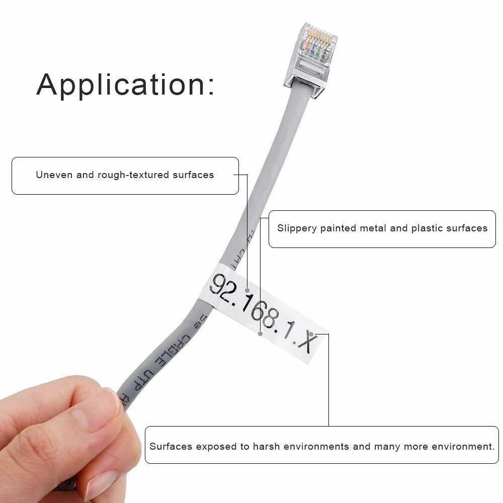 10PK Compatible for Brother -touch Black on White Flexible  Cable Wire Label Tape 12mm 8m  TZe TZe- - TZe-231 -231 use in -     Label Maker