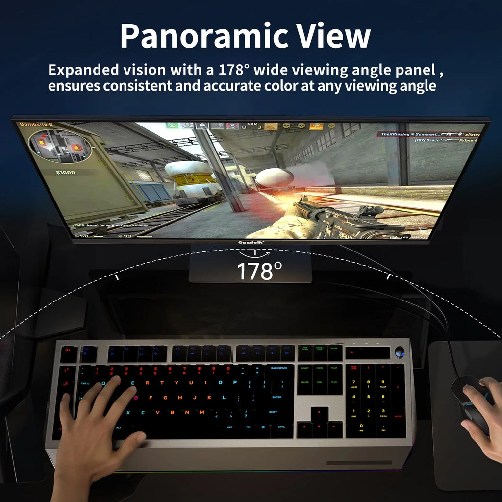 Gawfolk 27"  Gaming Monitor 165Hz, Full  1080P Bezel-less Display Supports  and  (Black)
