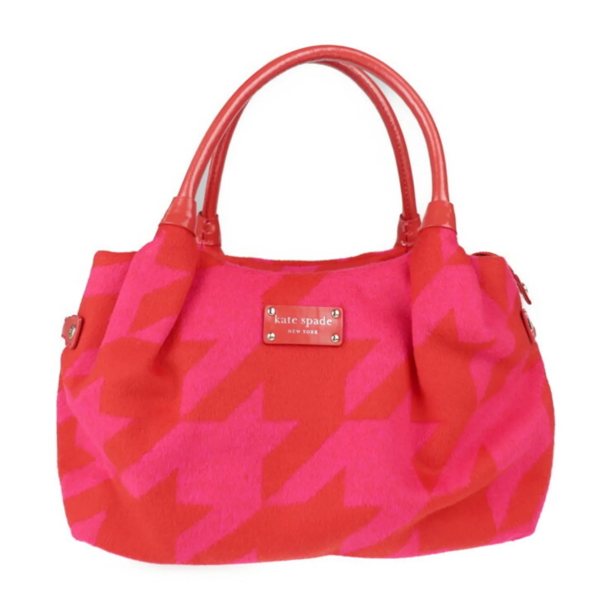 Pre-Owned Kate Spade spade handbag felt leather red pink tote bag (Good)